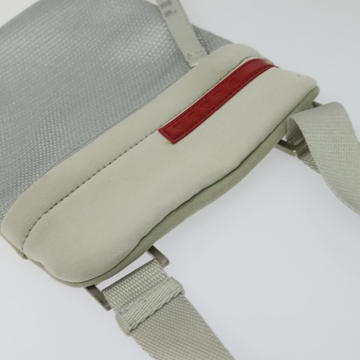 Prada Sport Zip Shoulder Bag Cotton, SILVER, COTTON, Shoulder bag
