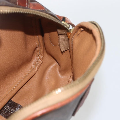 Celine Vintage Macadam Handbag Canvas and Leather, BROWN, CANVAS, Shoulder bag