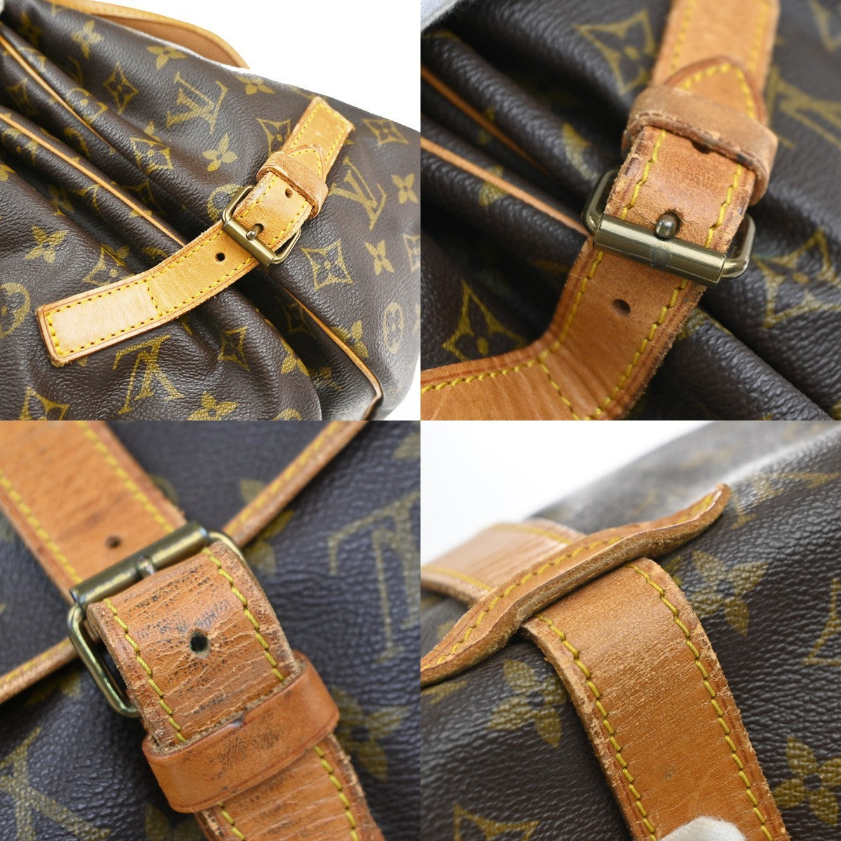 Louis Vuitton Saumur Handbag Monogram Canvas, BROWN, CANVAS, Shoulder bag