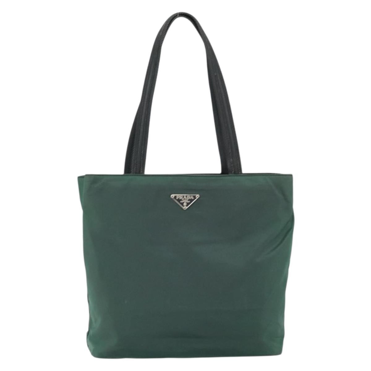Prada Vintage Zip Tote Tessuto, GREEN, NYLON, Tote bag
