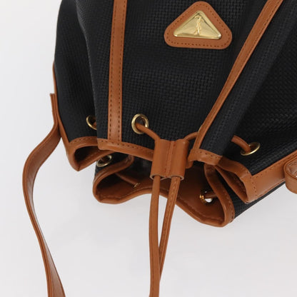 Saint Laurent Vintage Shoulder Bag Canvas, BLACK, CANVAS, Shoulder bag