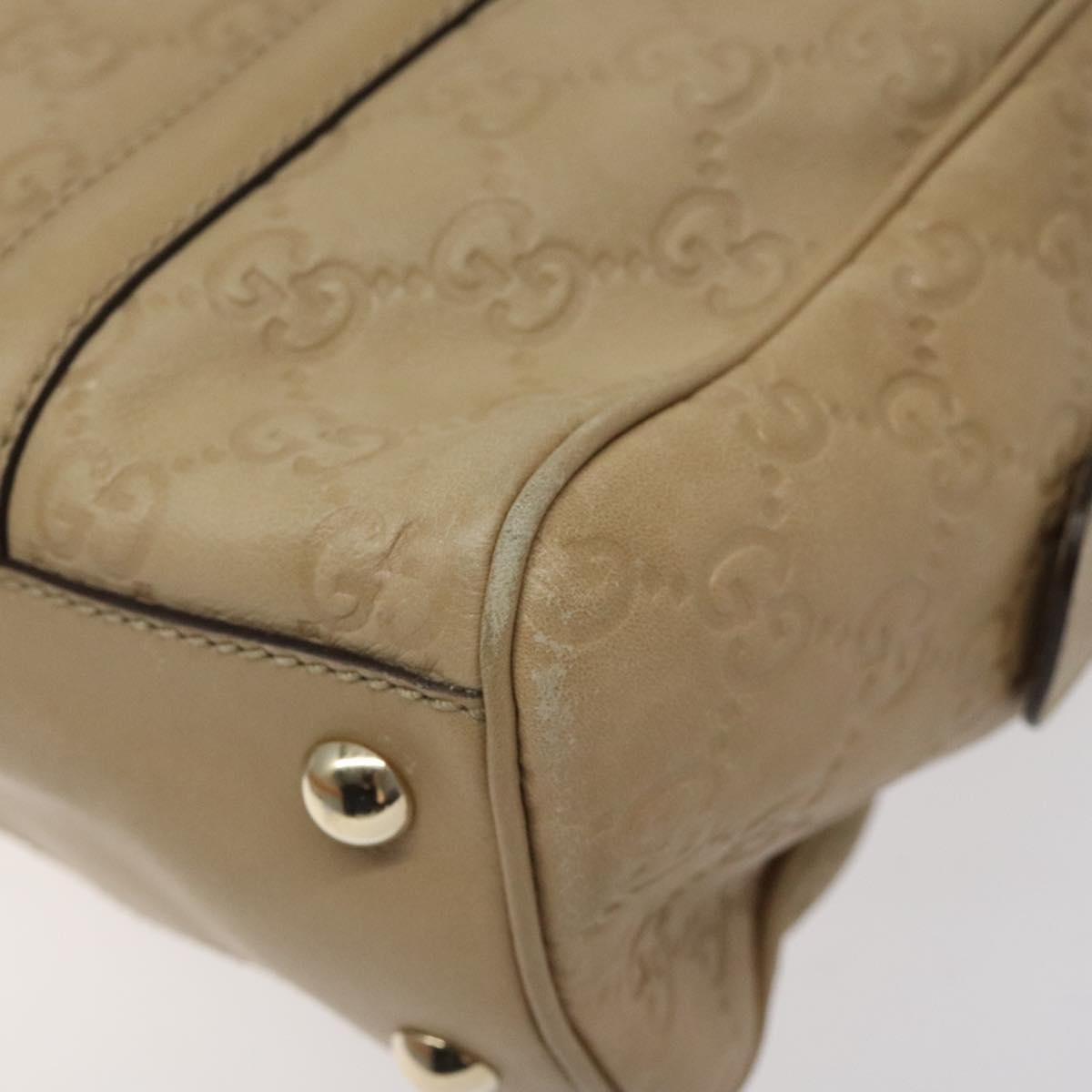 Gucci Vintage Interlocking G Shoulder Bag Leather, BEIGE, LEATHER, Shoulder bag