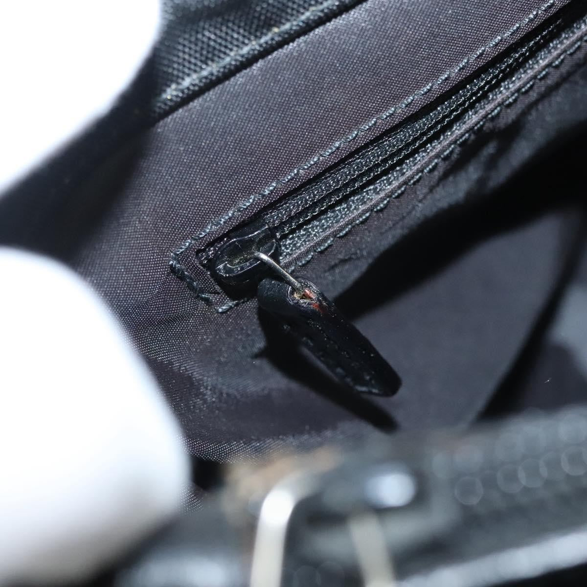 Gucci Vintage Bamboo Handle Tote Nylon, BLACK, NYLON, Tote bag