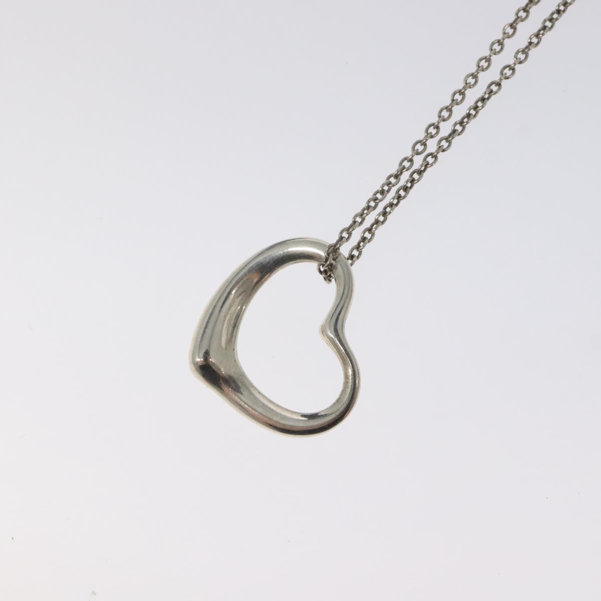 Tiffany & Co. Elsa Peretti Open Heart Pendant Necklace Sterling Silver, SILVER, SILVER, Necklace