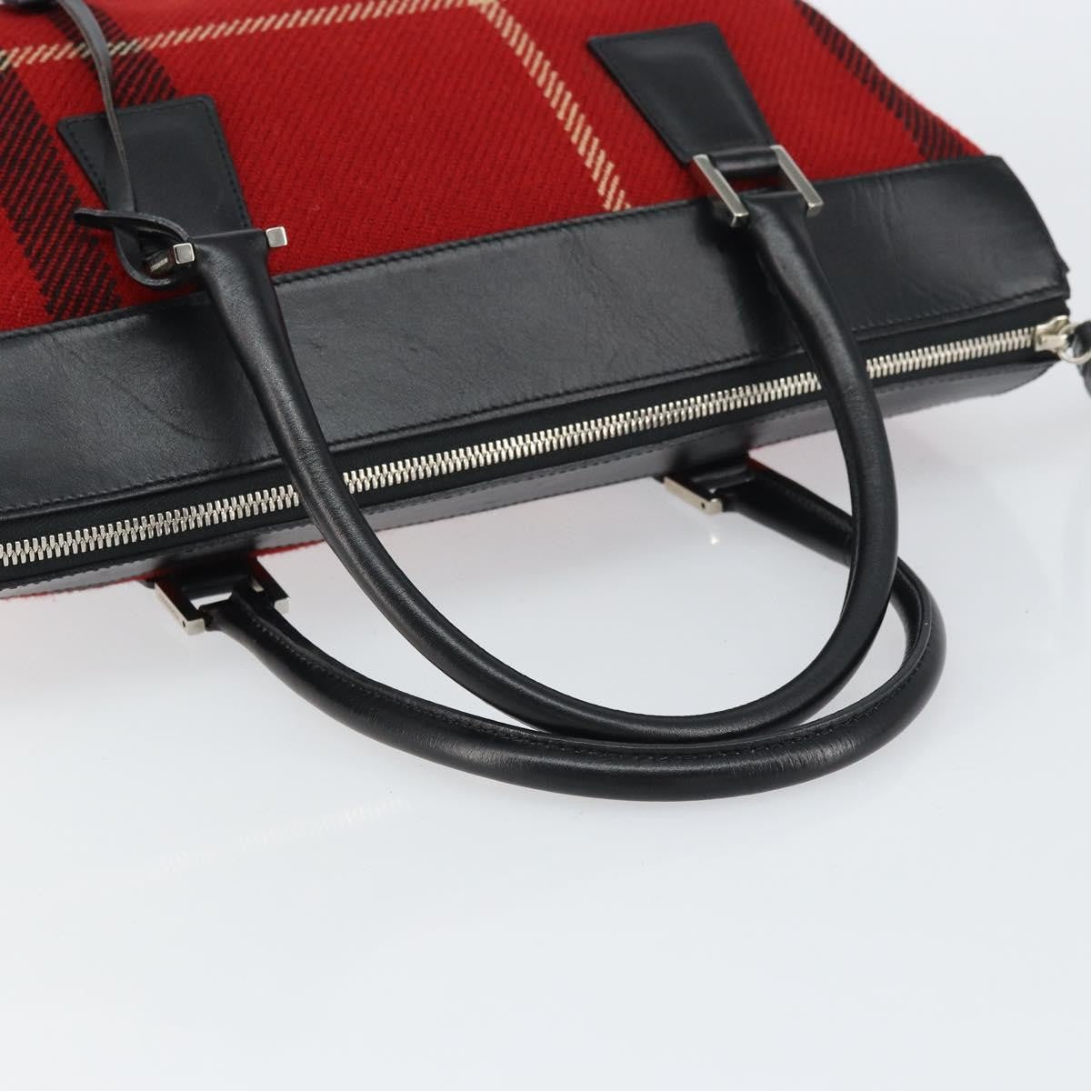 Burberry Nova Check Handbag Wool, RED, WOOL, Handbag