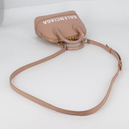 Balenciaga Logo Ville Bag Leather, PINK, LEATHER, Handbag