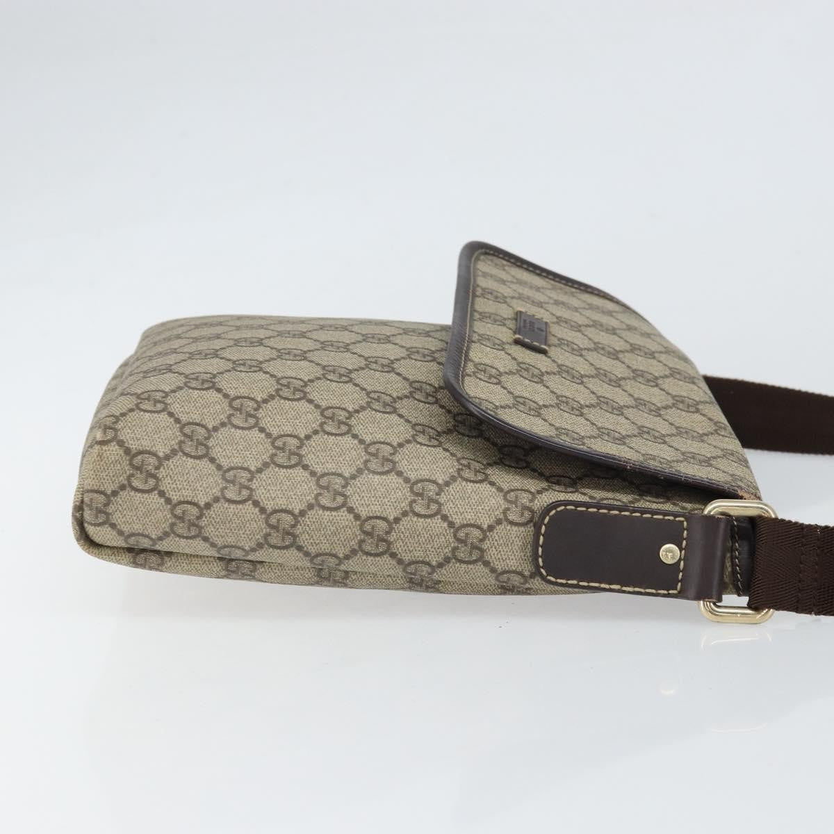 Gucci Flap Messenger GG Coated Canvas, BEIGE, CANVAS, Shoulder bag
