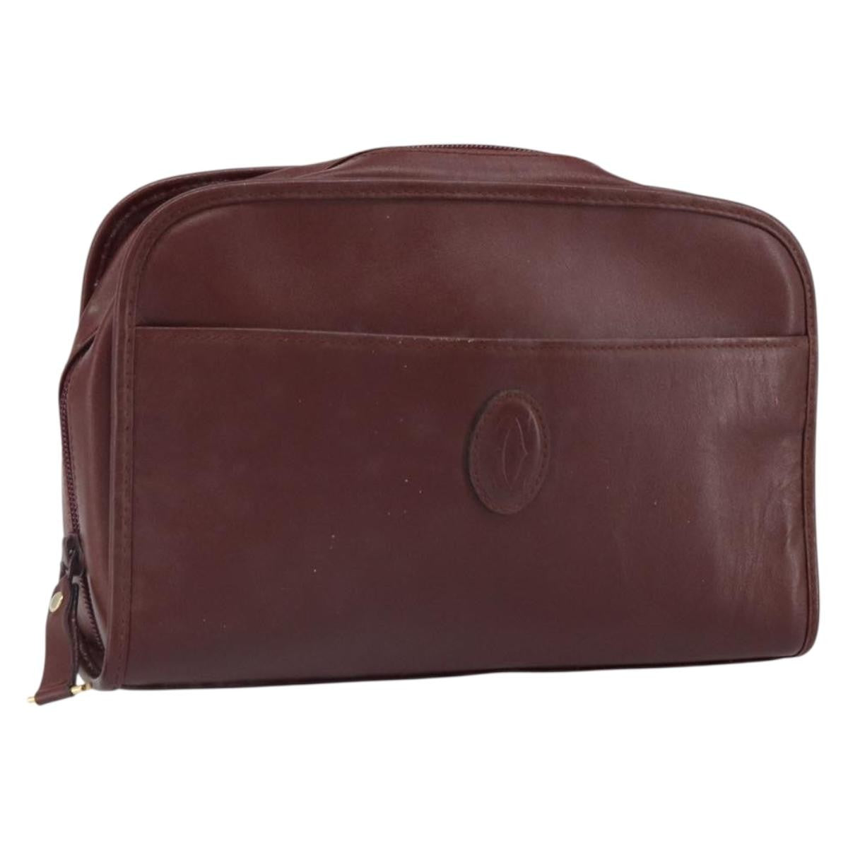 cartier Must de Cartier Clutch bag Leather, BURGUNDY, LEATHER, Clutche & pouche