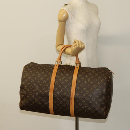 Louis Vuitton Keepall Bag Monogram Canvas, BROWN, CANVAS, Travel bag