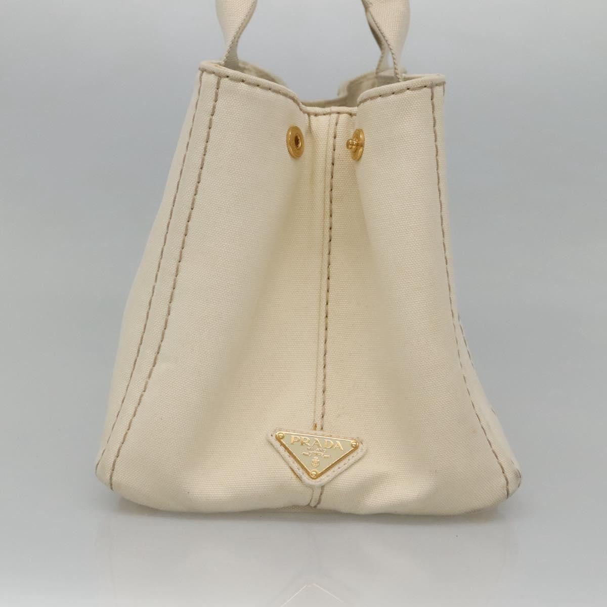 Prada Canapa Tote Canvas, White, Canvas, Tote Bag