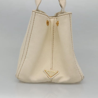 Prada Canapa Tote Canvas, White, Canvas, Tote Bag