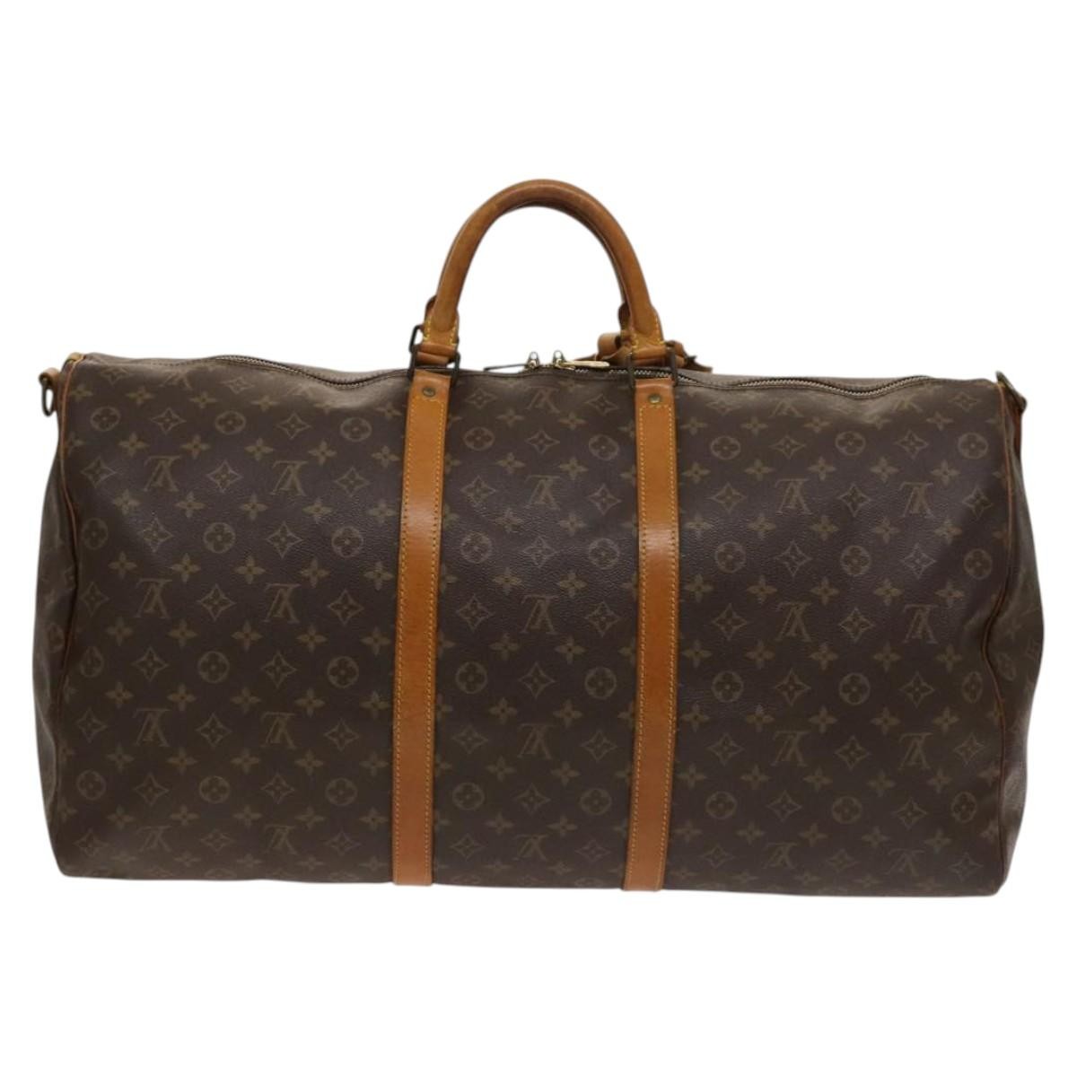 Louis Vuitton Keepall Bandouliere Bag Monogram Canvas, BROWN, CANVAS, Travel bag