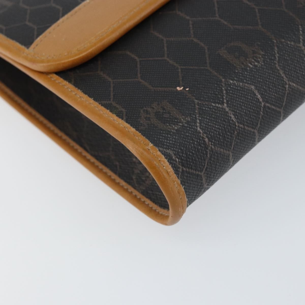 Christian Dior Vintage Honeycomb chain Canvas, BLACK, CANVAS, Shoulder bag