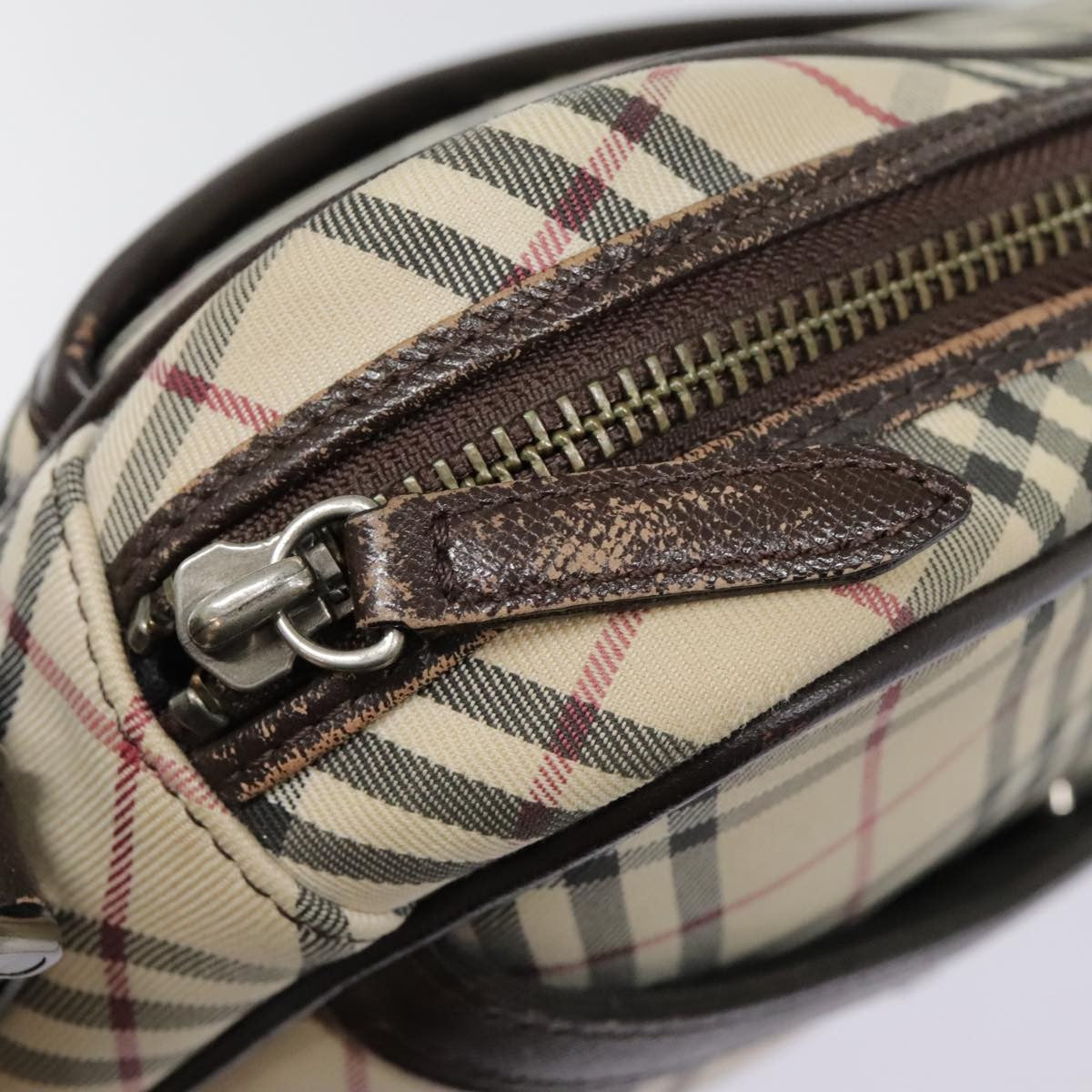 Burberry Camera Crossbody Bag Vintage Check Canvas, BEIGE, CANVAS, Shoulder bag