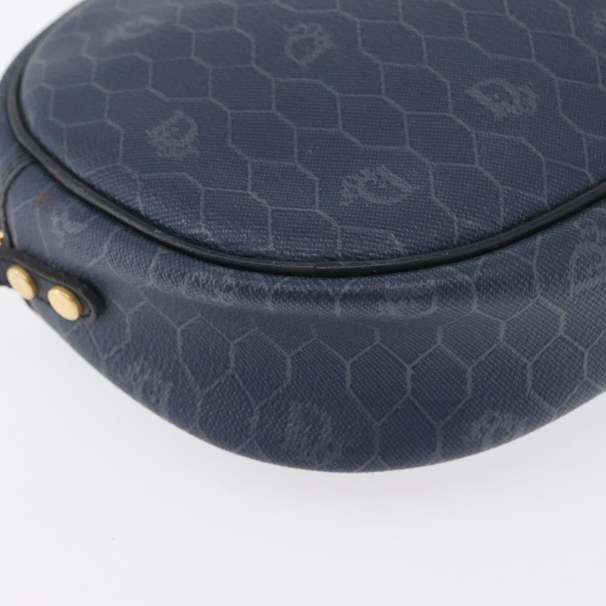 Christian Dior Vintage Honeycomb Shoulder Bag Canvas, NAVY, CANVAS, Shoulder bag