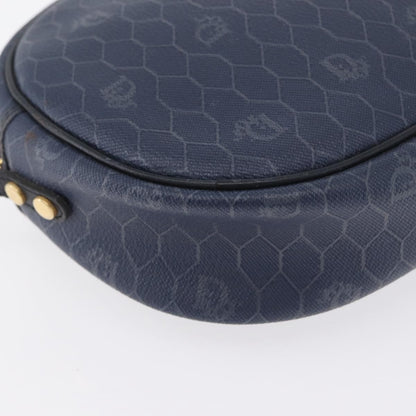 Christian Dior Vintage Honeycomb Shoulder Bag Canvas, NAVY, CANVAS, Shoulder bag