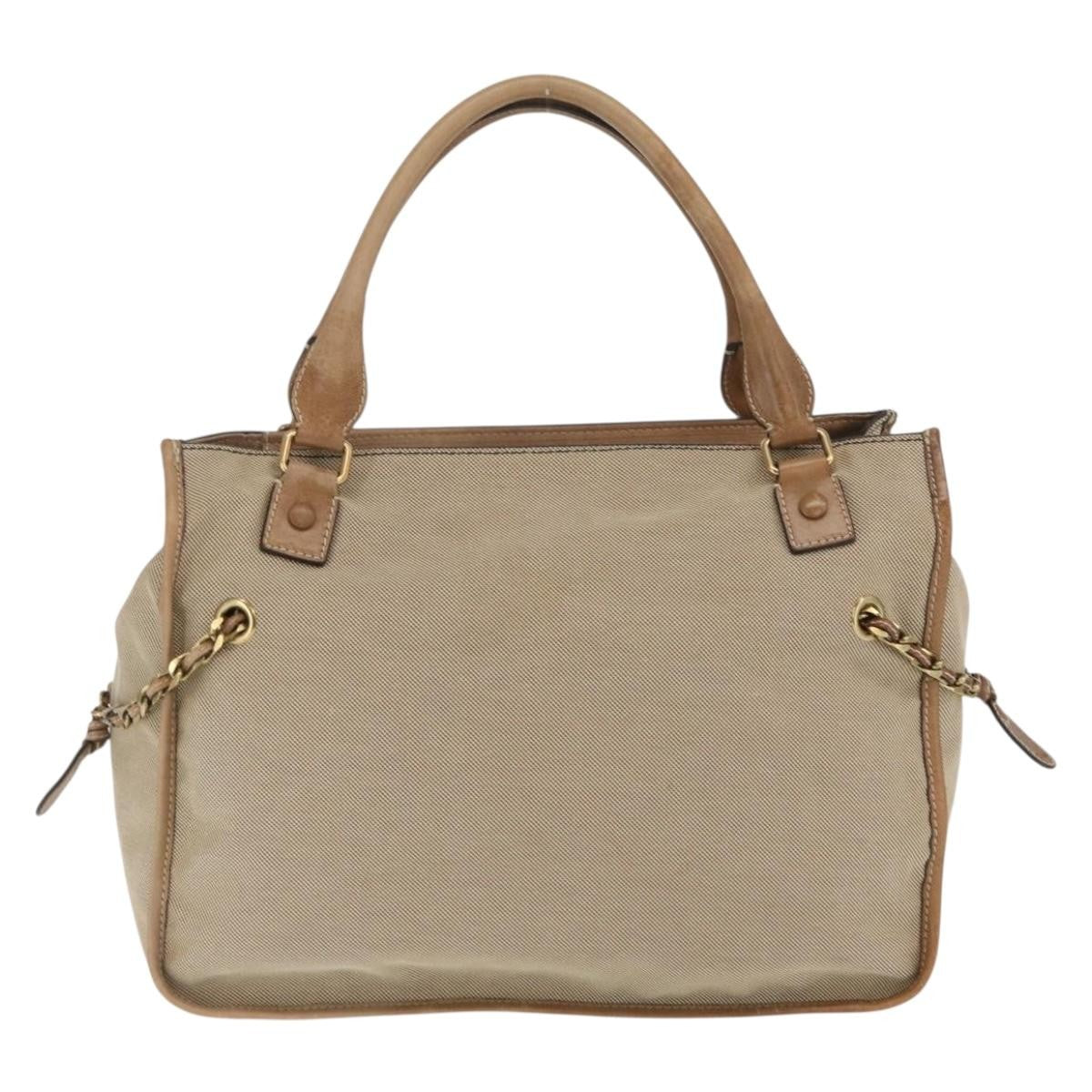 Chloe Harley Handbag Canvas with Leather, BEIGE, CANVAS, Handbag