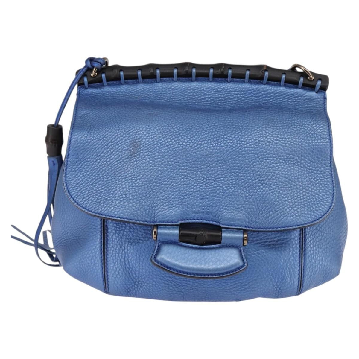 Gucci Nouveau Fringe Crossbody Bag Leather, BLUE, LEATHER, Shoulder bag