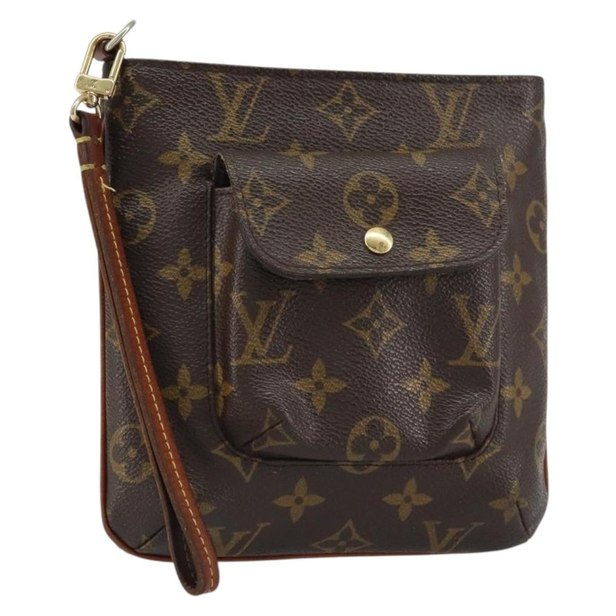 Louis Vuitton Partition Wristlet Clutch Monogram Canvas, BROWN, CANVAS, Clutche & pouche