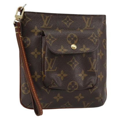 Louis Vuitton Partition Wristlet Clutch Monogram Canvas, BROWN, CANVAS, Clutche & pouche