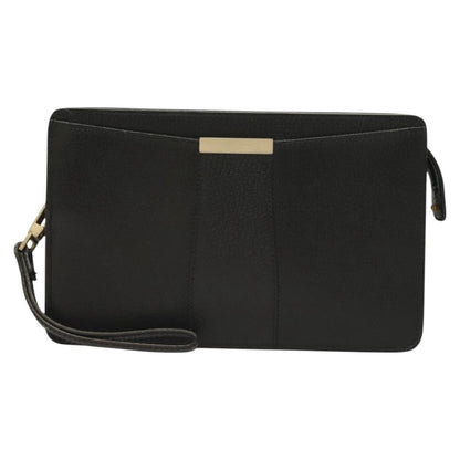 Salvatore Ferragamo Vintage clutch Bag Leather, BLACK, LEATHER, Clutche & pouche