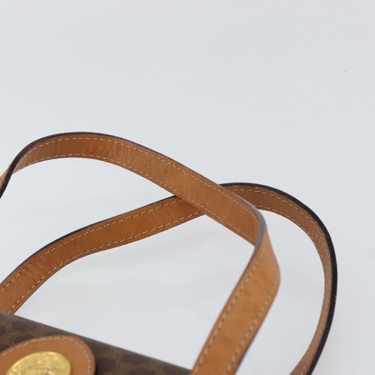 Celine Vintage Macadam Handbag Canvas and Leather, BROWN, CANVAS, Handbag