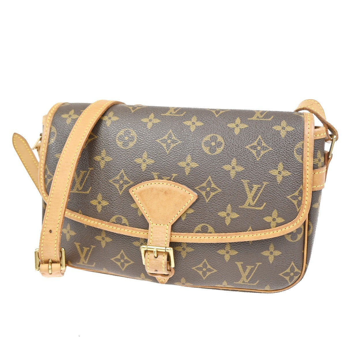Louis Vuitton Sologne Handbag Monogram Canvas, Brown, Leather, Shoulder Bag