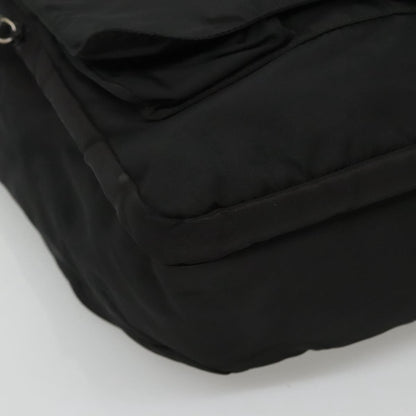 Prada Vintage Flap Messenger Bag Tessuto, BLACK, NYLON, Shoulder bag