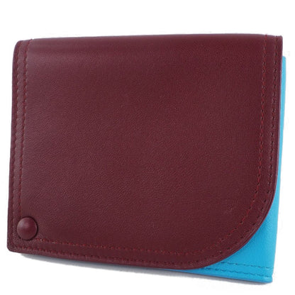 Bottega Veneta Bicolor Card Holder Leather, BURGUNDY, LEATHER, Card Holders
