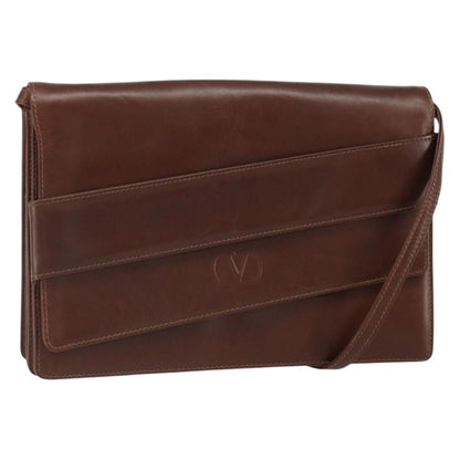 Valentino Garavani Vintage shoulder bag Leather, BROWN, LEATHER, Shoulder bag