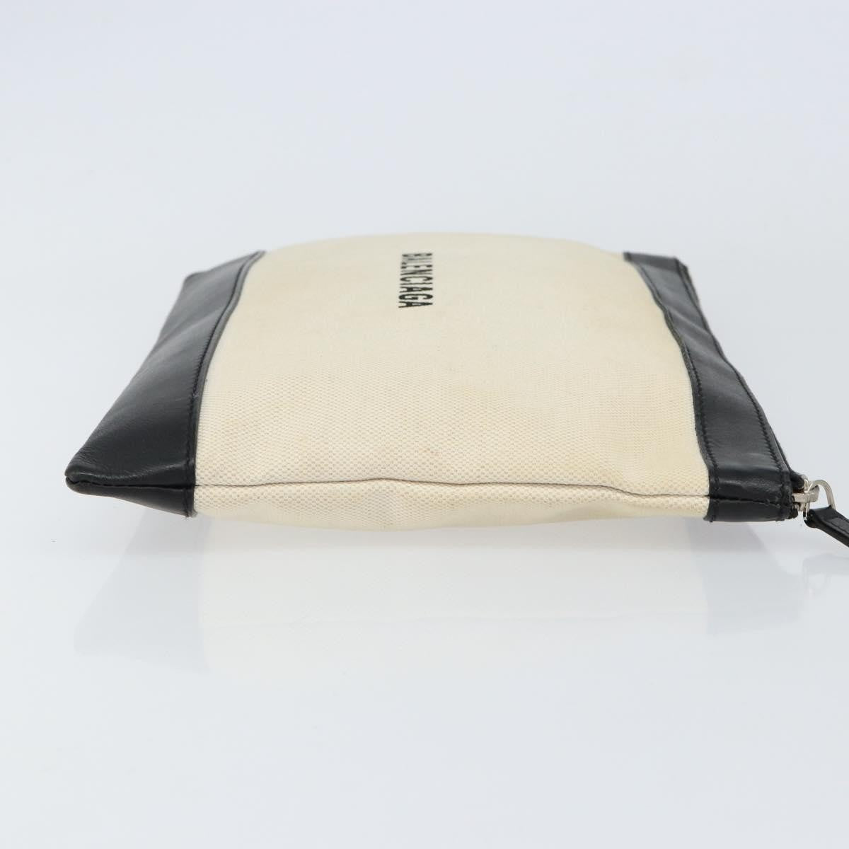 Balenciaga Clip P Pouch Leather, BEIGE, CANVAS, Clutche & pouche
