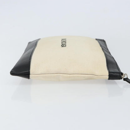 Balenciaga Clip P Pouch Leather, BEIGE, CANVAS, Clutche & pouche