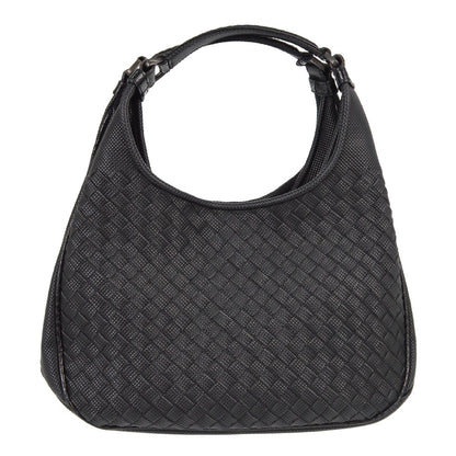 Bottega Veneta Campana Hobo Intrecciato Nappa, BLACK, LEATHER, Handbag