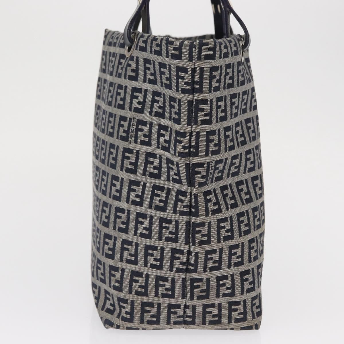 Fendi Shopping Tote Zucchino Canvas, NAVY, CANVAS, Tote bag