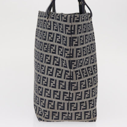 Fendi Shopping Tote Zucchino Canvas, NAVY, CANVAS, Tote bag