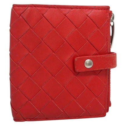 Bottega Veneta Bifold Coin Pocket Card Holder Intrecciato Nappa, RED, LEATHER, Wallets