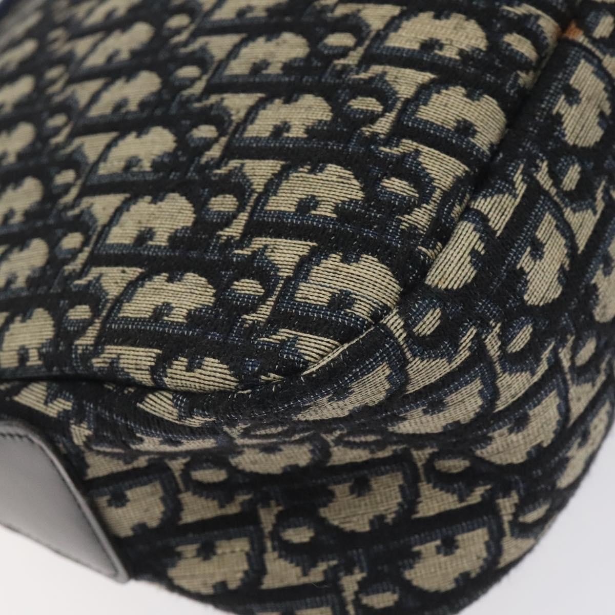 Christian Dior Vintage Trotter Shoulder Bag Canvas, NAVY, CANVAS, Shoulder bag