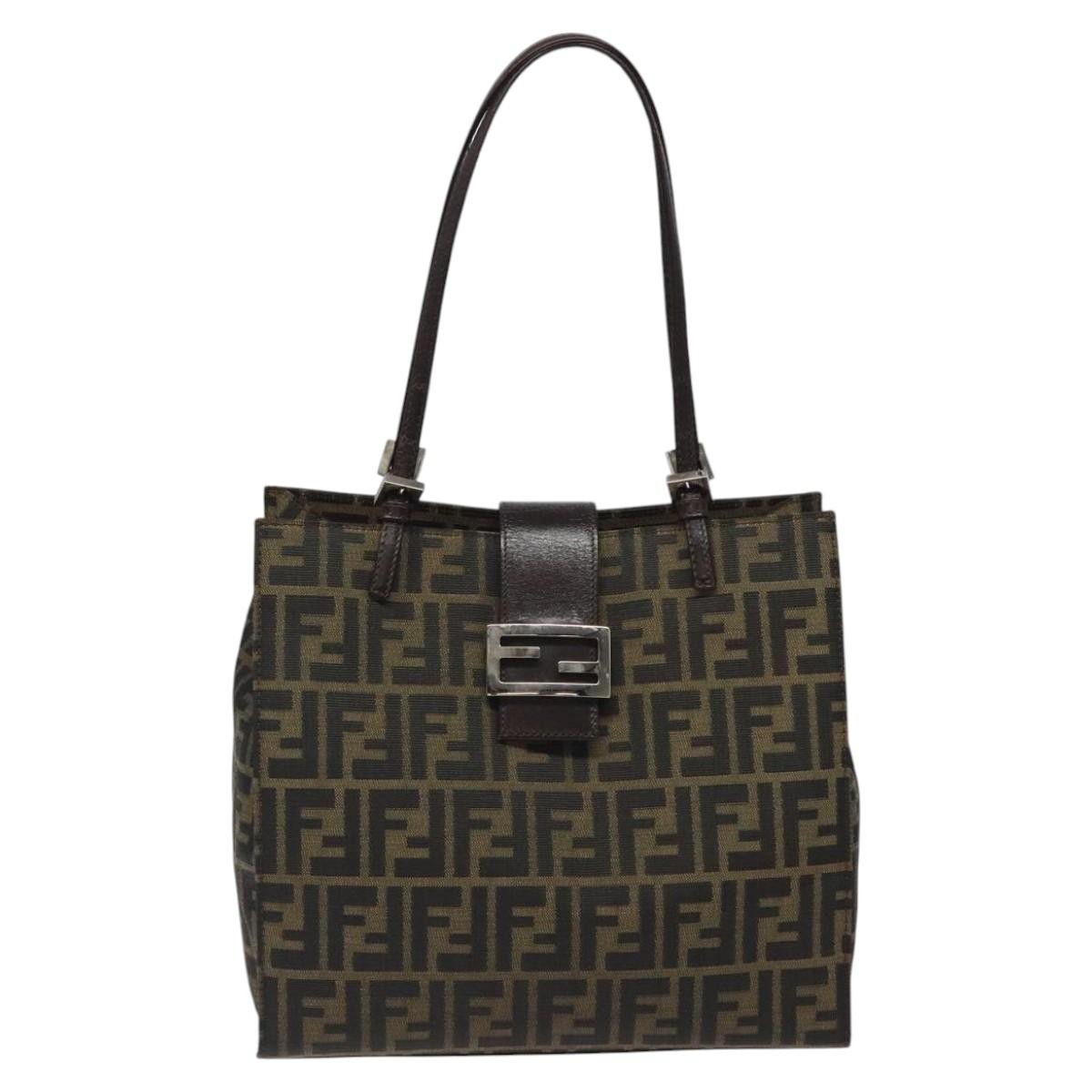 Fendi Zucca Tote bag FF motif, BLACK, CANVAS, Tote bag