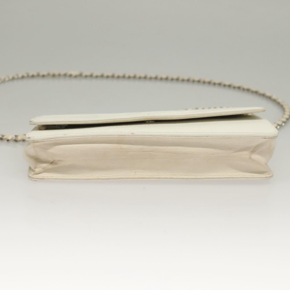 Chanel Vintage Timeless Wallet on Chain Caviar, WHITE, LEATHER, Clutche & pouche