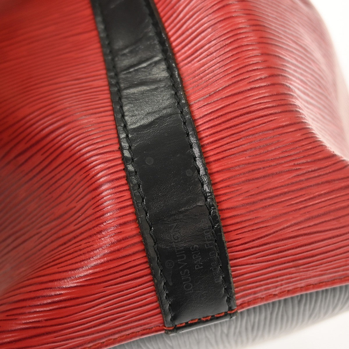 Louis Vuitton Bicolor Petit Noe Handbag Epi Leather, RED, LEATHER, Shoulder bag