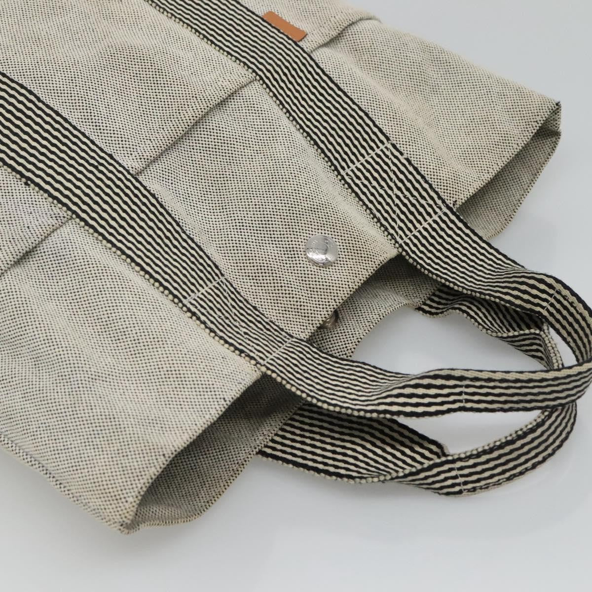 Hermes Fourre Tout Tote Canvas, GRAY, CANVAS, Tote bag