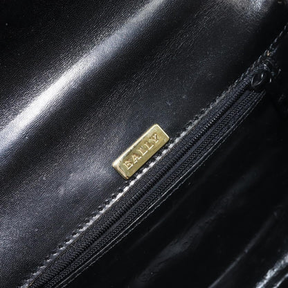 Bally Vintage Handbag Leather, Black, Leather, Handbag