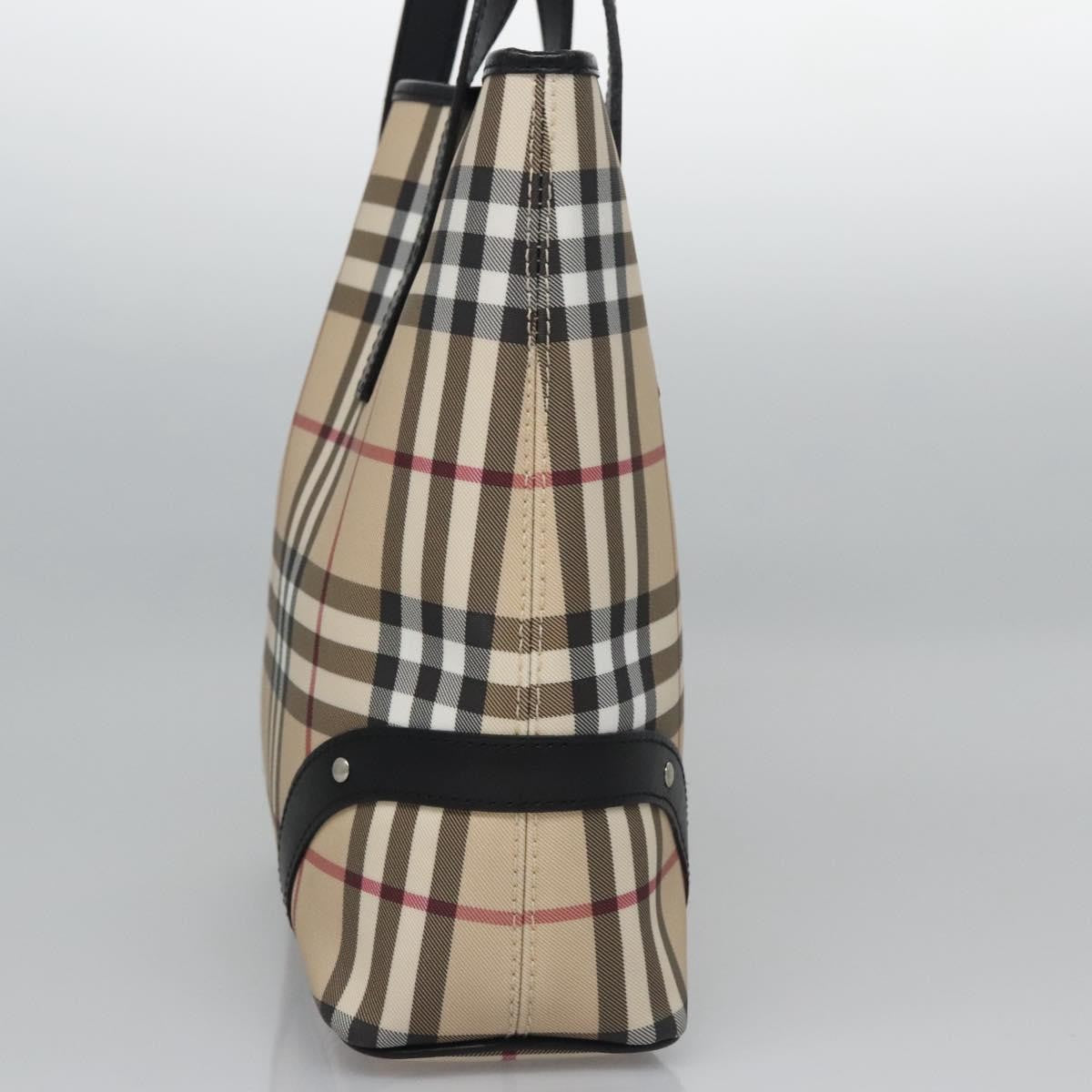 Burberry Vintage Open Tote Coated Canvas with Studded Leather, BEIGE, CANVAS, Tote bag