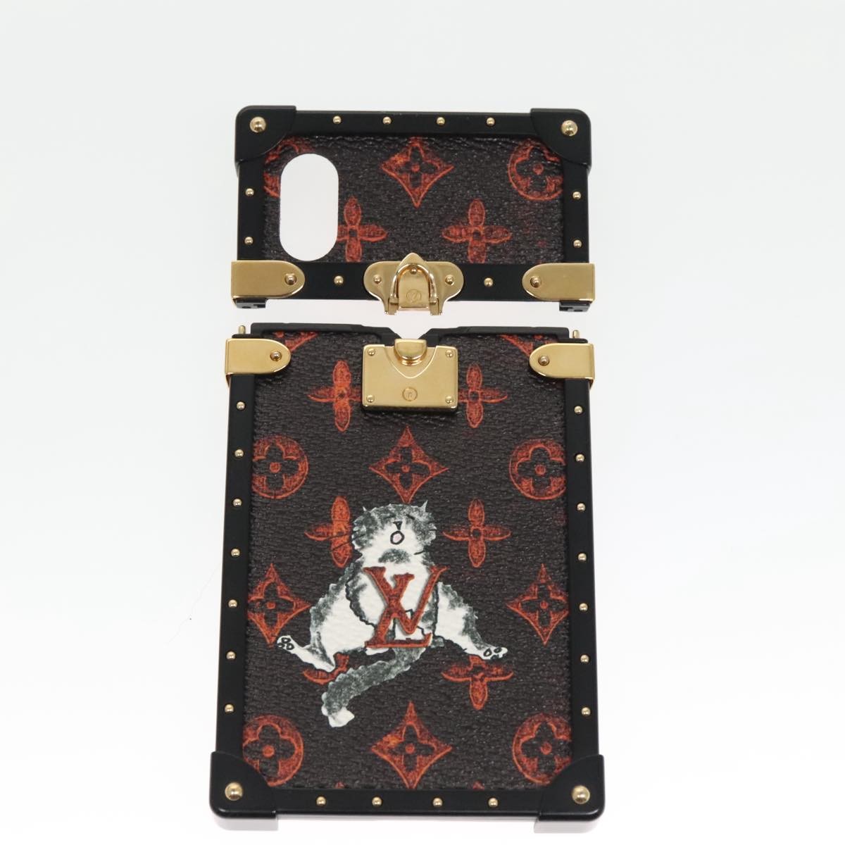 Louis Vuitton Phone case for iPhone X/XS Monogram canvas, BLACK, CANVAS, Clutche & pouche
