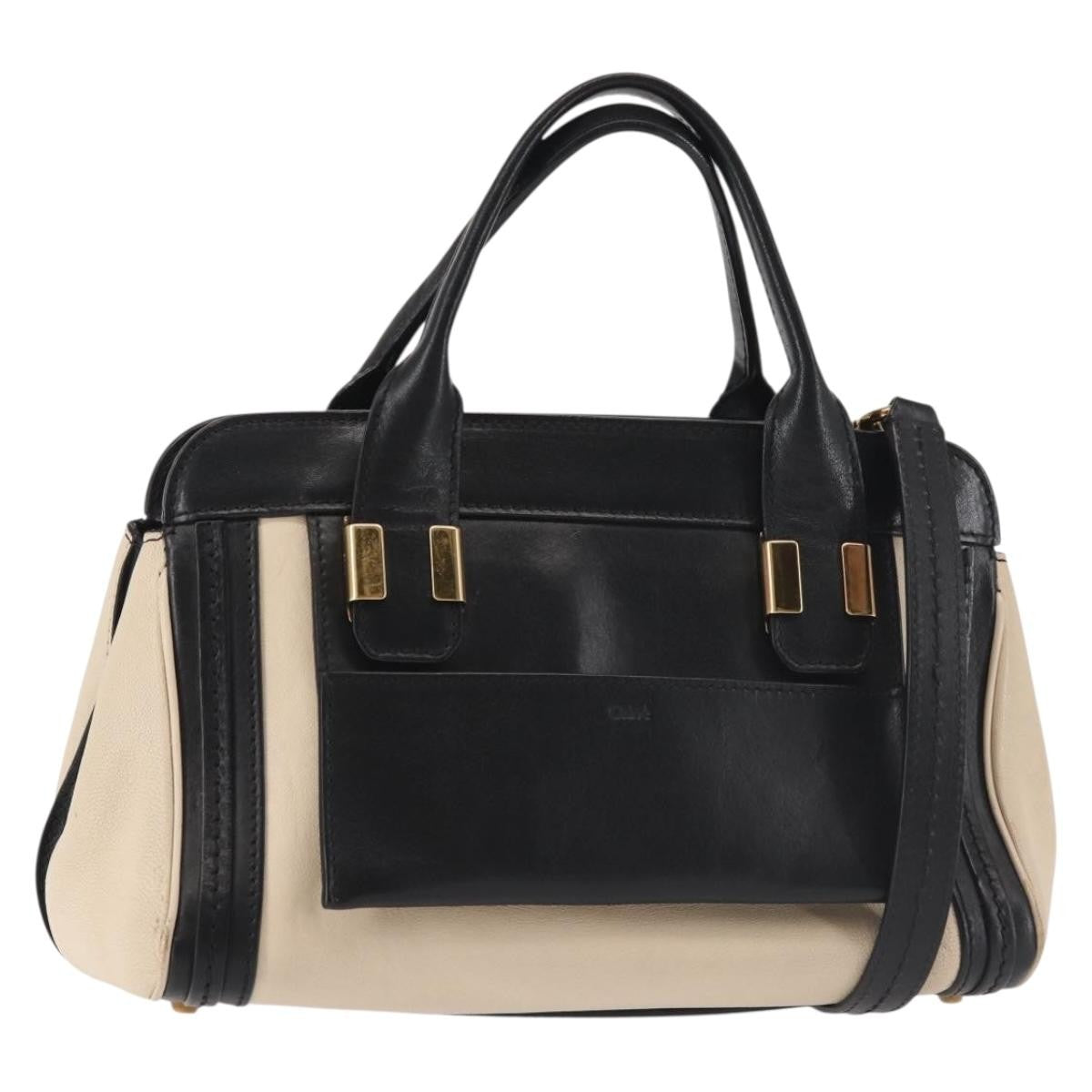 Chloe Alice Satchel Leather, BEIGE, LEATHER, Handbag