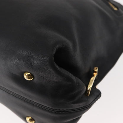 Salvatore Ferragamo Sofia Satchel Leather, BLACK, LEATHER, Handbag