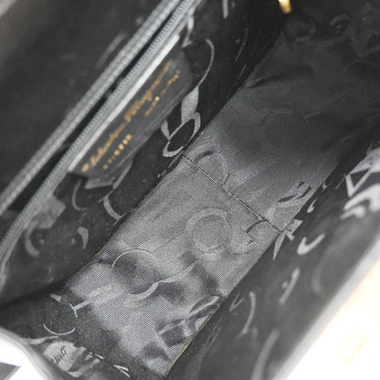 Salvatore Ferragamo Gancini Shoulder Bag Leather, BLACK, LEATHER, Shoulder bag