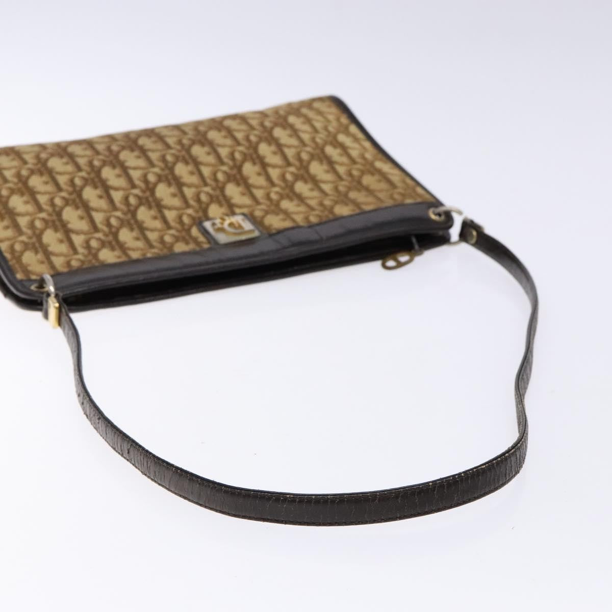 Christian Dior Vintage Trotter Shoulder Bag Canvas, BROWN, CANVAS, Shoulder bag