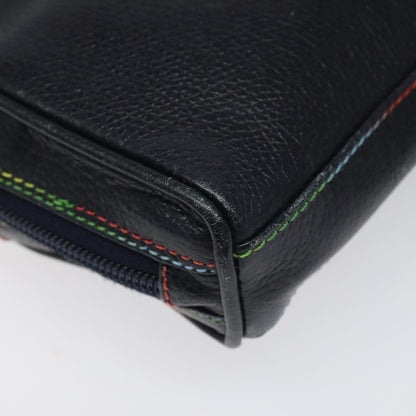 Fendi Vintage Zip Crossbody Bag Leather, NAVY, LEATHER, Shoulder bag