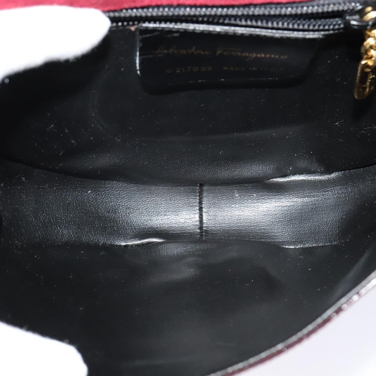 Salvatore Ferragamo Vala Shoulder Bag Patent Leather, BURGUNDY, PATENT_LEATHER, Shoulder bag